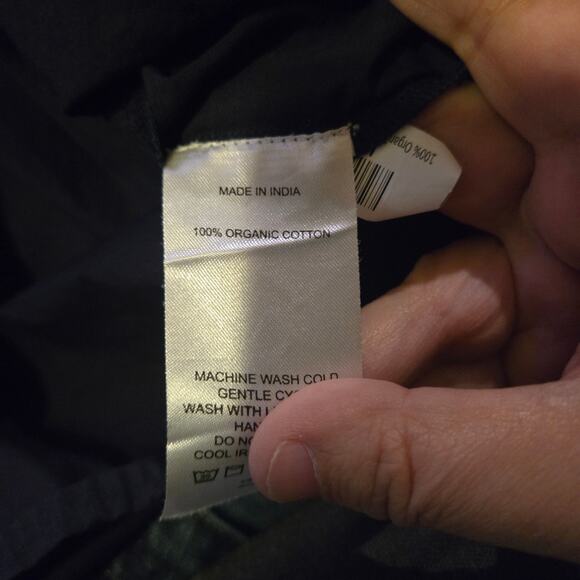 Quince Organic Cotton Navy Split Neck Flutter Sleeve Top S - Picture 4 of 6